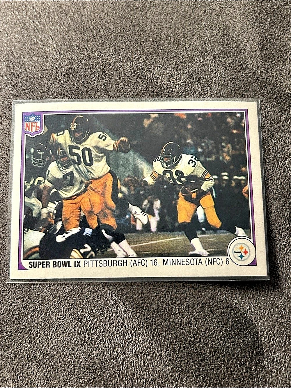 1983 Fleer Team Action #65 Super Bowl IX Steelers